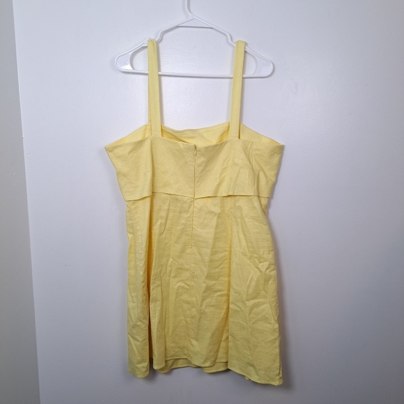 NEW Banana Republic Butter Yellow Linen Blend Sleeveless Summer Mini Dress Sz 14 - Picture 2 of 9